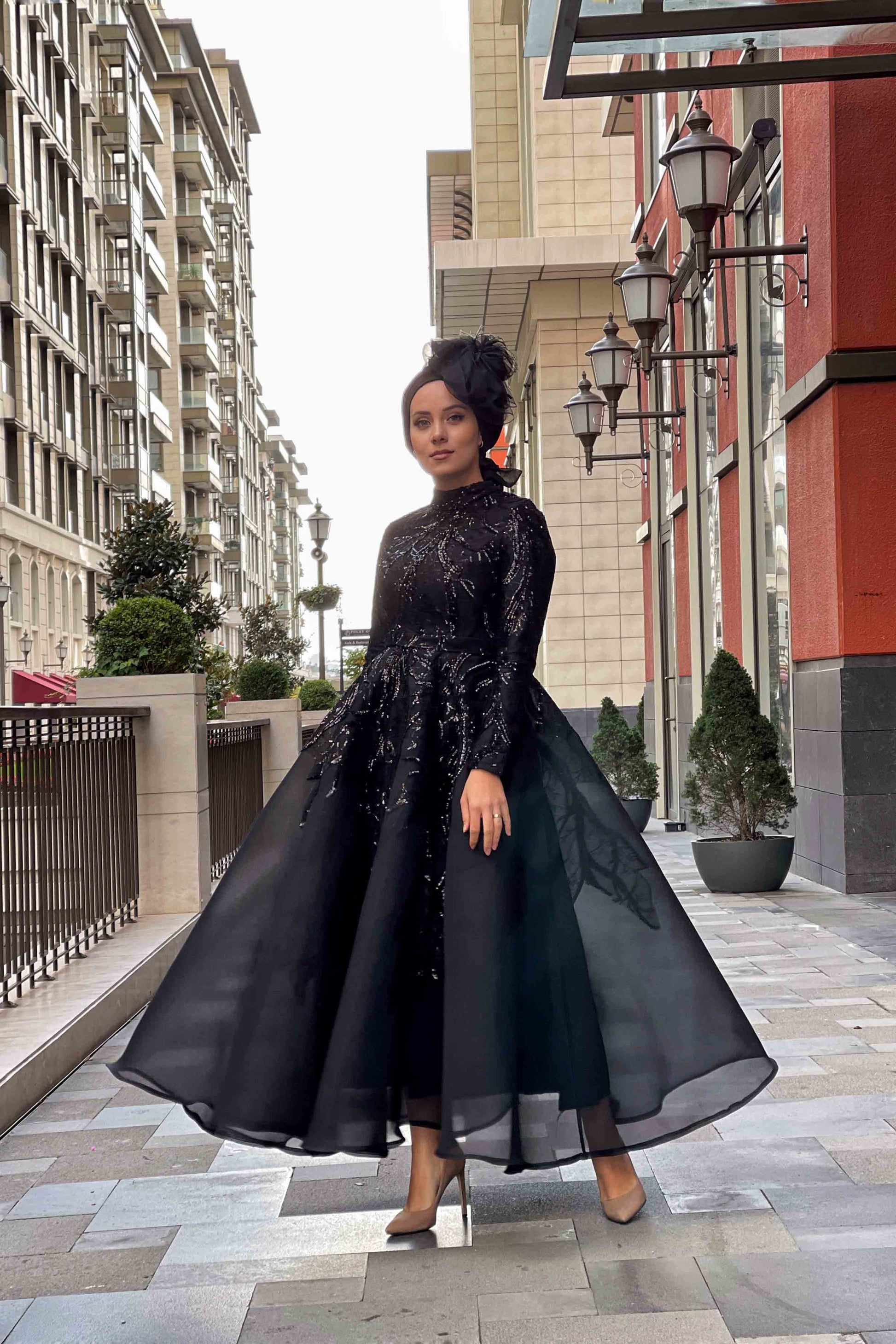 Siyah Maya Tesettür Abiye Minel Aşk