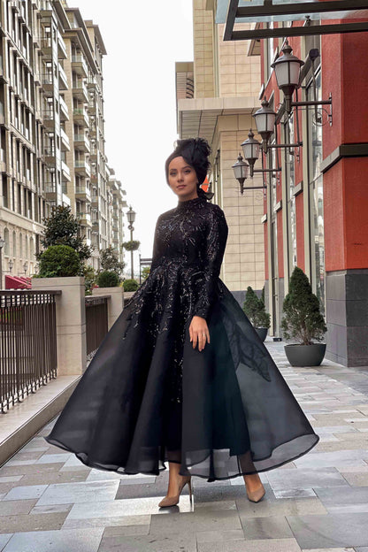 Siyah Maya Tesettür Abiye Minel Aşk