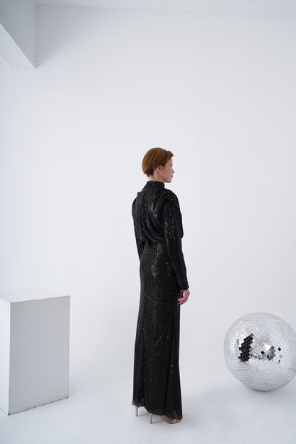 Robe de soirée scintillante couleur cuivre