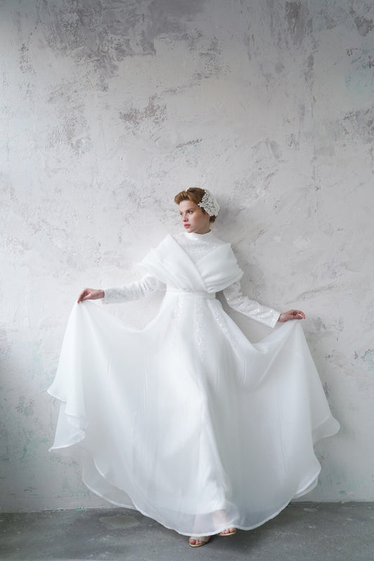 Robe de soirée scintillante couleur cuivre