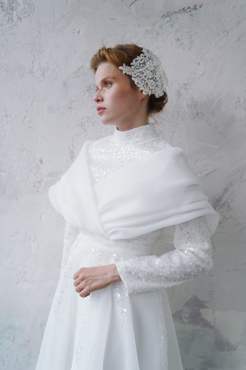 Kupferfarbenes funkelndes Abendkleid