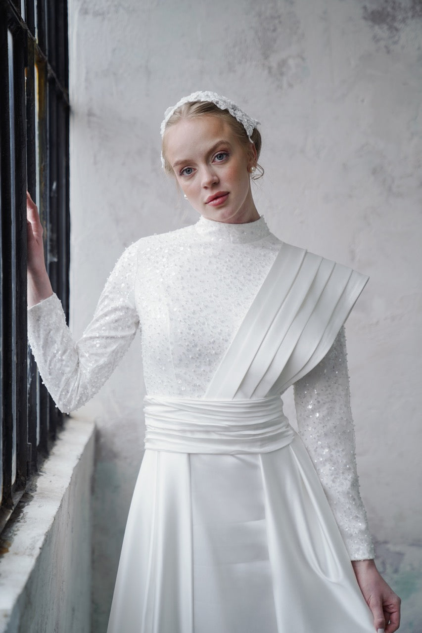 Siyah Saten Kuyruklu Abiye Satina Dress 2027