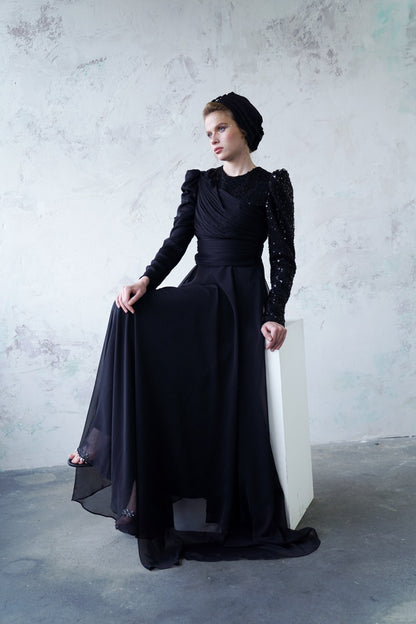 Kupferfarbenes funkelndes Abendkleid