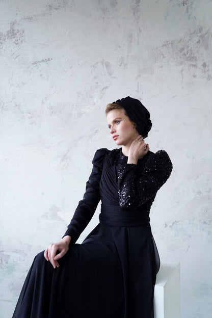 Kupferfarbenes funkelndes Abendkleid