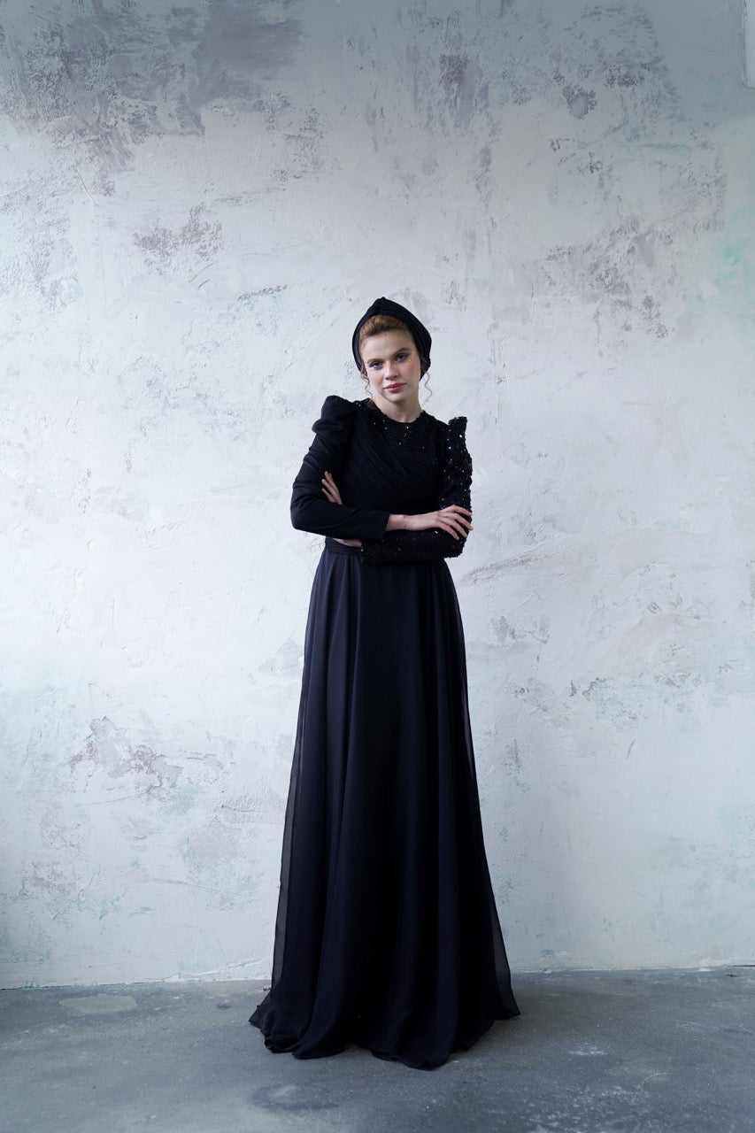 Kupferfarbenes funkelndes Abendkleid