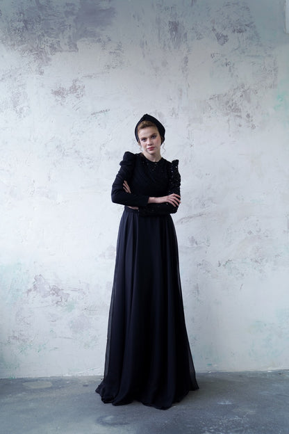 Kupferfarbenes funkelndes Abendkleid