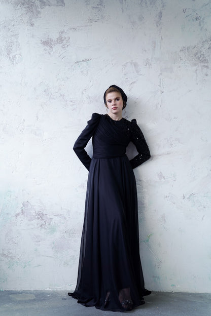 Kupferfarbenes funkelndes Abendkleid