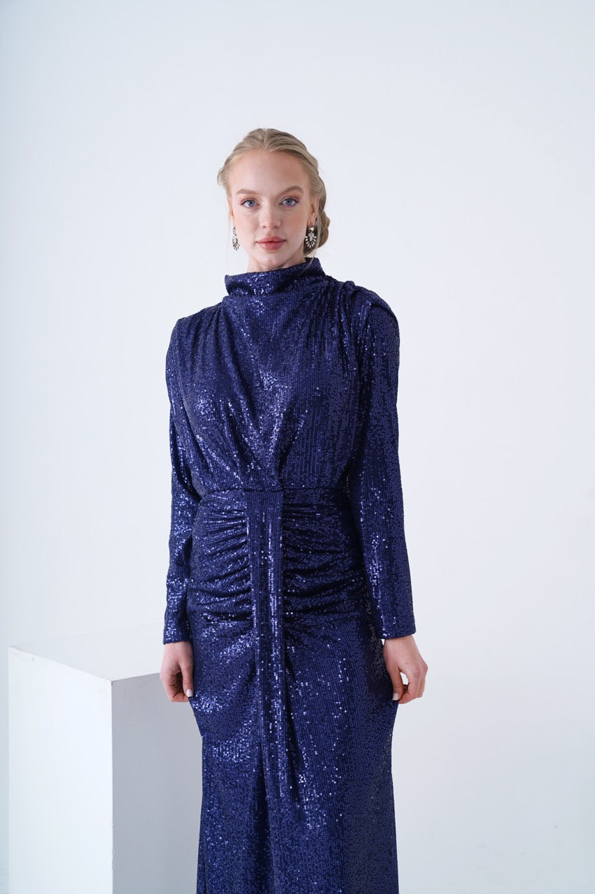 Kupferfarbenes funkelndes Abendkleid