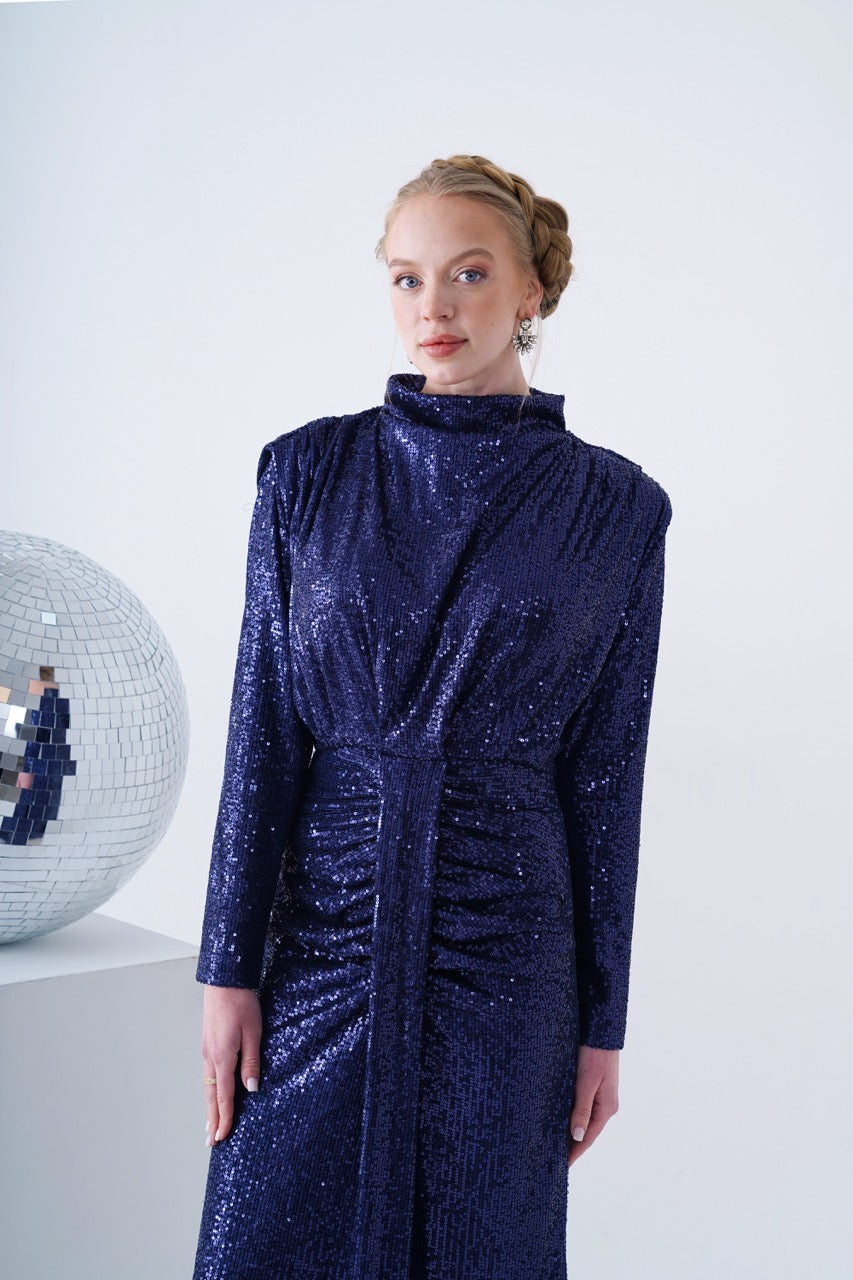 Kupferfarbenes funkelndes Abendkleid