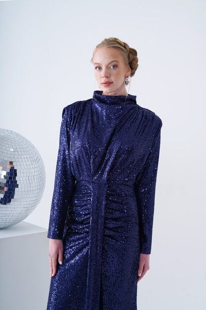 Kupferfarbenes funkelndes Abendkleid