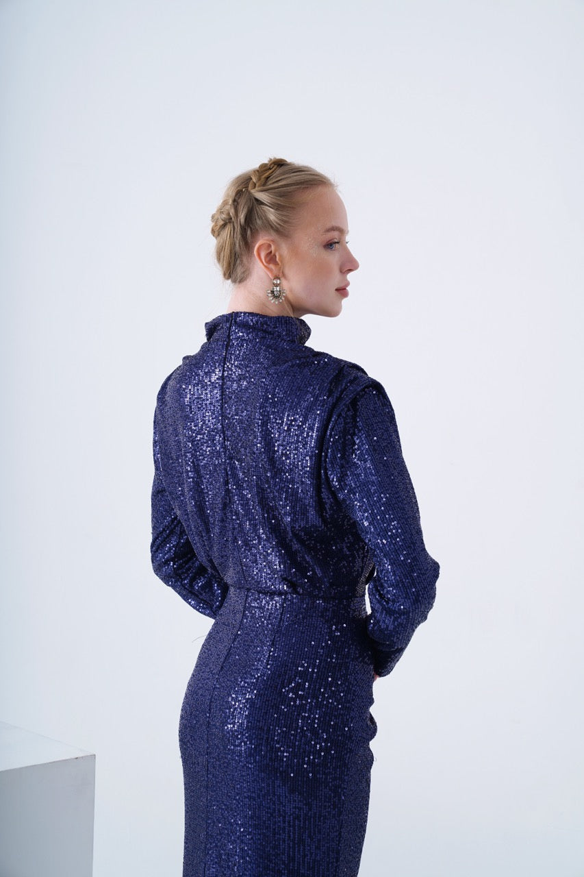 Kupferfarbenes funkelndes Abendkleid