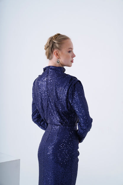 Kupferfarbenes funkelndes Abendkleid