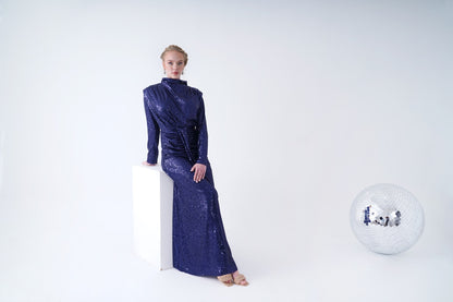 Kupferfarbenes funkelndes Abendkleid