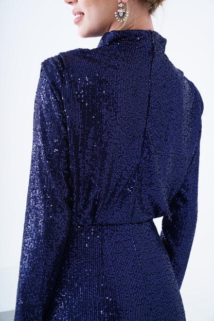 Kupferfarbenes funkelndes Abendkleid