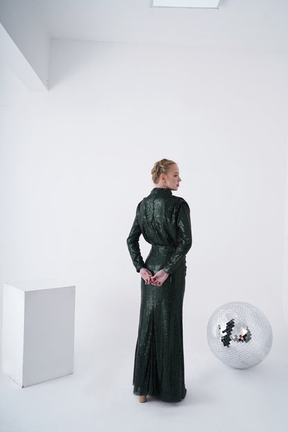 Zümrüt Payetli Lina Dress 2026