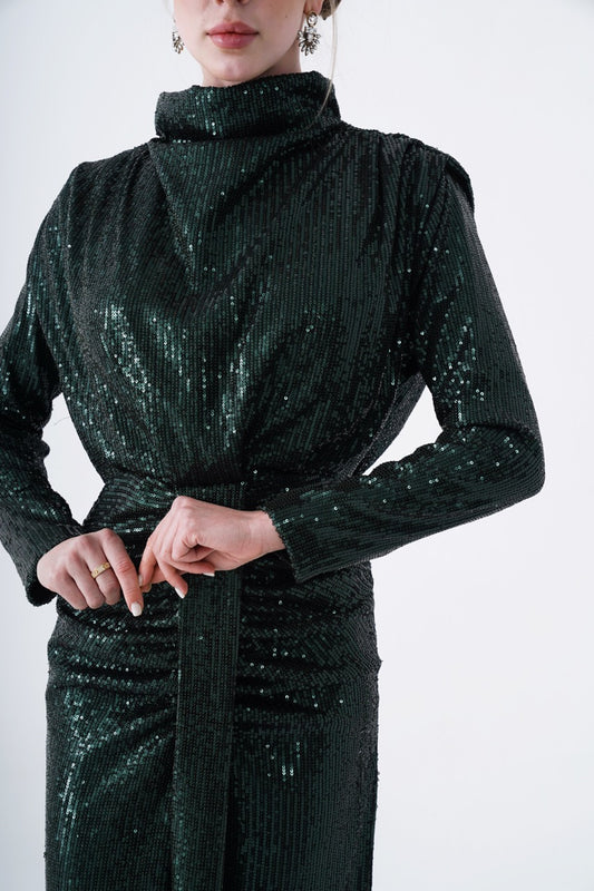 Zümrüt Payetli Lina Dress 2026