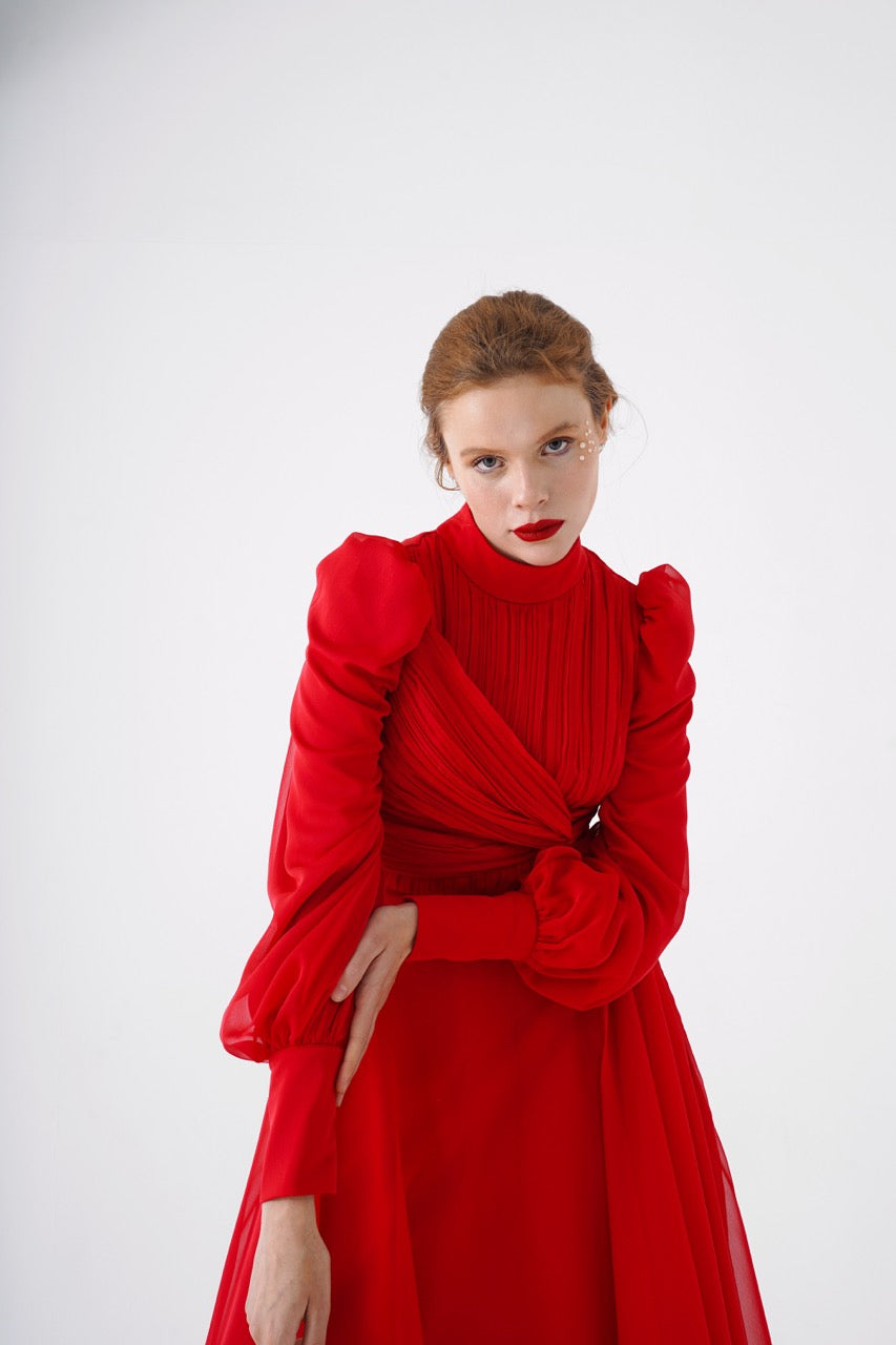 Kupferfarbenes funkelndes Abendkleid