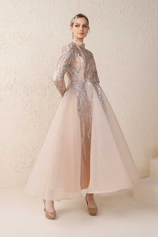 Vizon Gold Luna Tesettür Abiye Minel Aşk