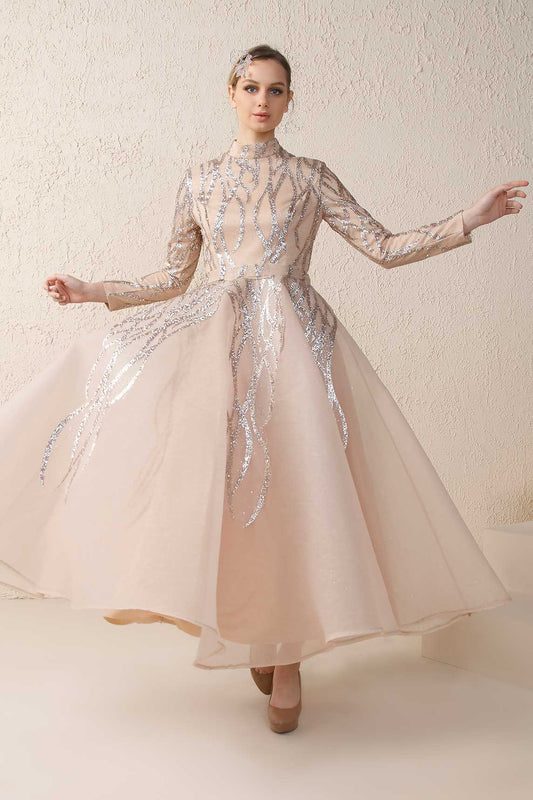 Vizon Gold Luna Tesettür Abiye Minel Aşk